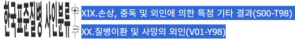 통계분류포털-보건의료-한국표준질병사인분류(kcd)클릭 후  분류내용보기(해설서)